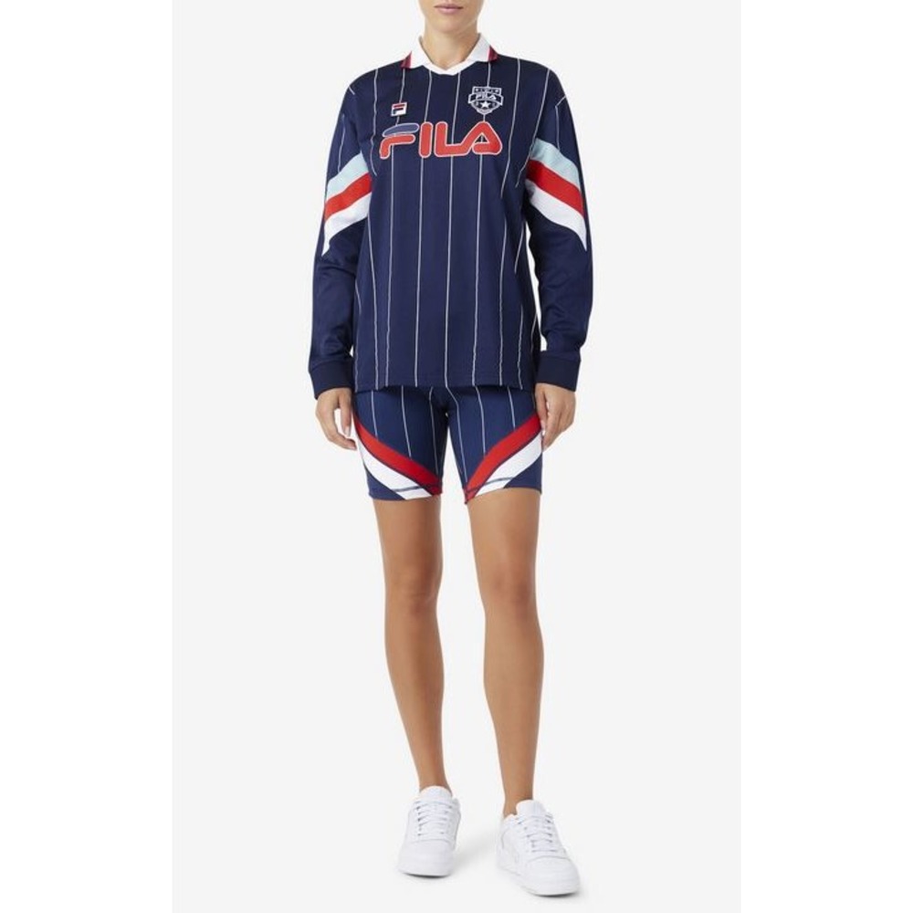 Fila Soccer Zorra Goalie Jersey Shirt Womens Large Navy LW211152 NEW
